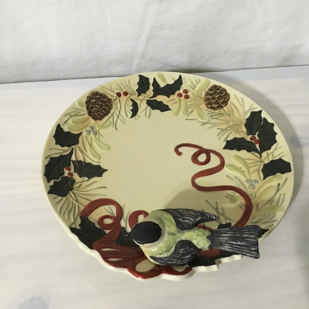 Lenox Winter Greetings Catherine McClung Chickadee Figurine Plate 8.5" - Picture 5 of 7